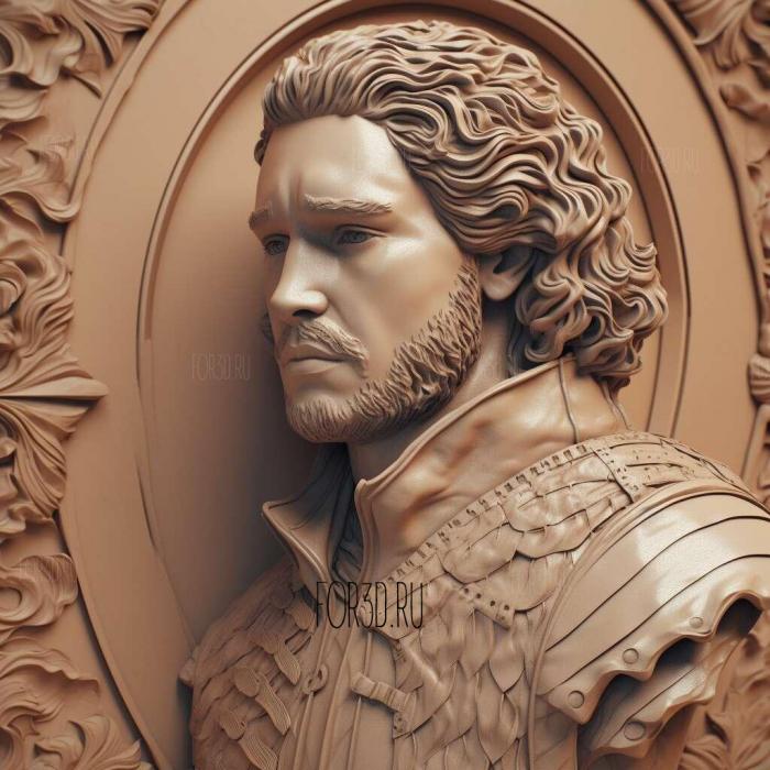 jon snow 3 stl model for CNC